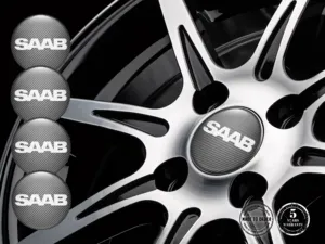 Saab Stile Adesivi Ruota Badge Bombati Personalizzati